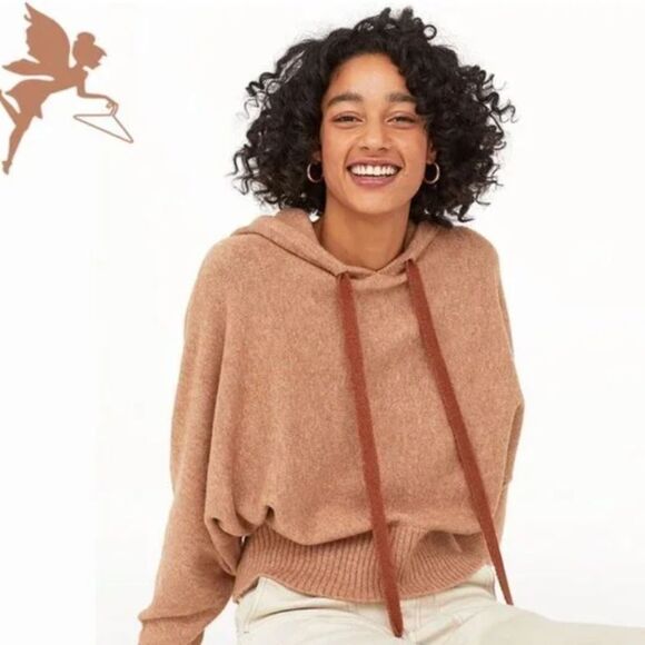 H&M Pringle of Scotland size extra small brown wool blend collab varsity hoodie - Picture 2 of 9